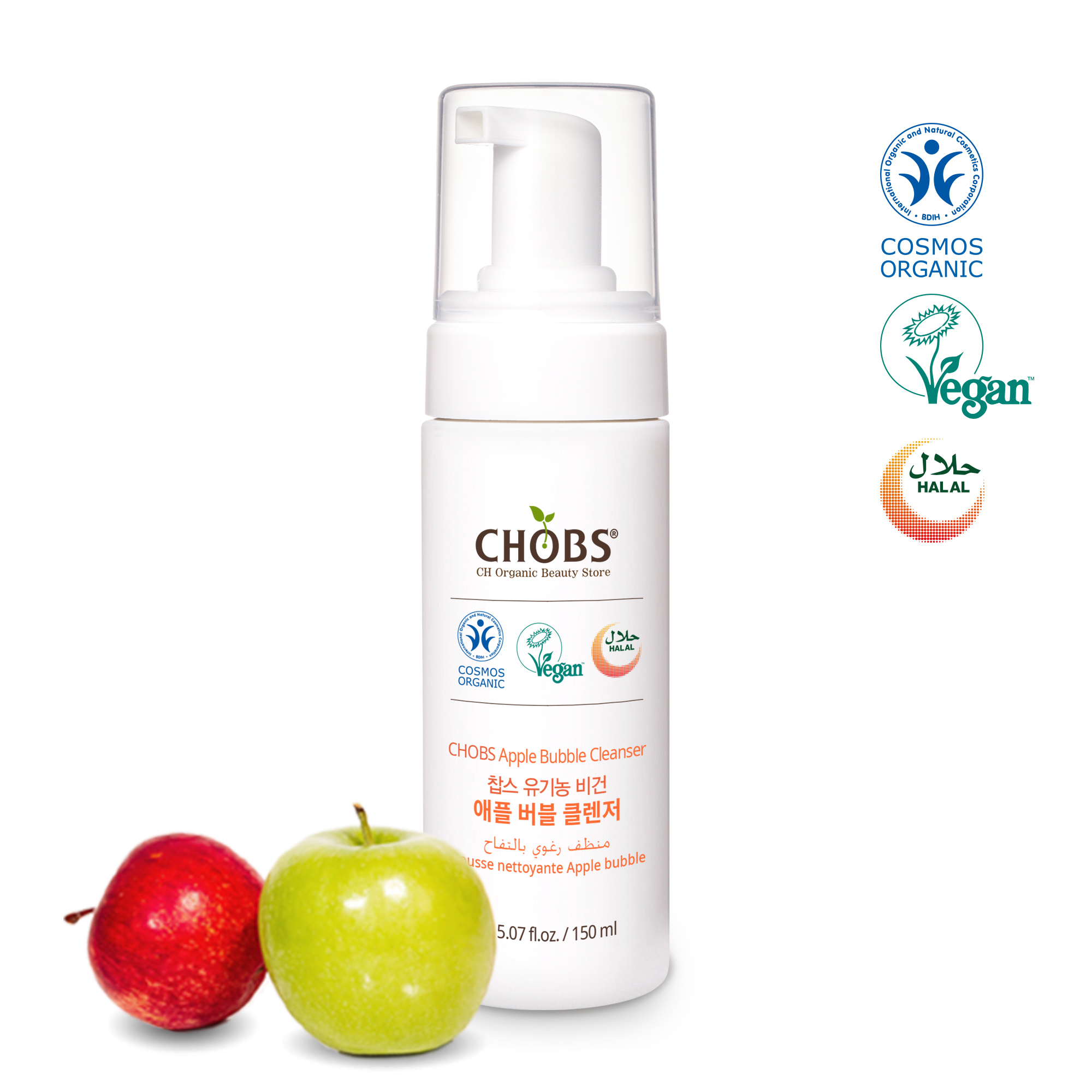 [BDIH]CHOBS()     Ŭ 150ml
 CHOBS Organic Vegan Apple Bubble Cleanser 150ml